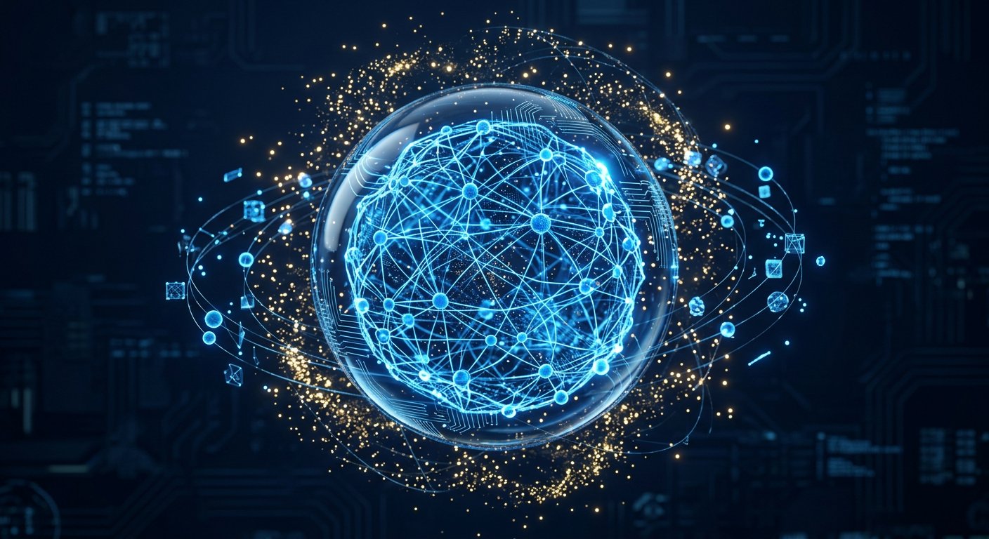 AI solutions neural network in 3D render