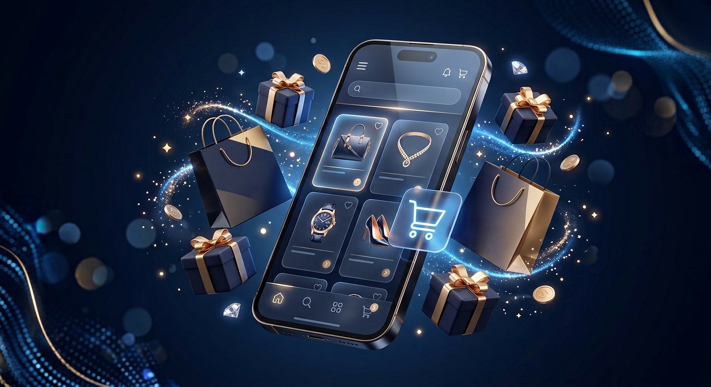 eCommerce online store in 3D render